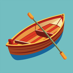 Wooden boat on water surface