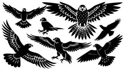 Vector Silhouette Animal Sets – Minimal Black Silhouettes on White Background