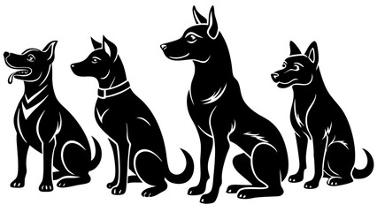 Vector Silhouette Animal Sets – Minimal Black Silhouettes on White Background