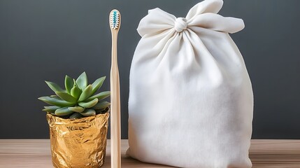 Eco Friendly Bathroom Essentials with Plant