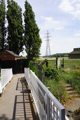 Beeston, Nottinghamshire / England - June 20 2025: Quiet outdoor scene near farmland with a...