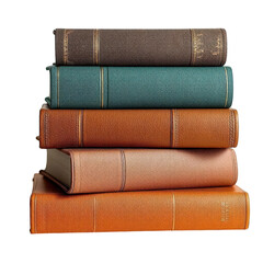 A Stack of Knowledge: A captivating collection of bound volumes forms a tower of learning. Showcasing the rich textures and inviting hues of literature.