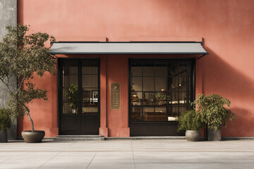 glass boutique storefront facade