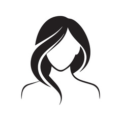 Beautiful female face with long hair Style isolated on white background
