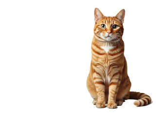 Obraz premium A ginger cat sits centered in the image, positioned against a white background