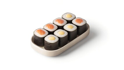 sushi on white background