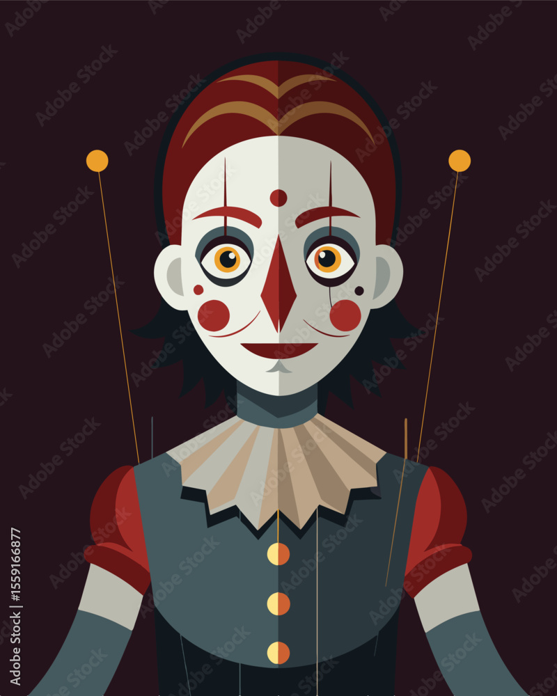 Poster with its intricately painted face and delicate features the marionette is a mesmerizing sight as it 
