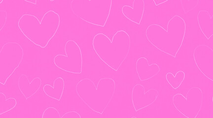 Soft pink surface with heart shapes creates a whimsical and loving backdrop or design element for...