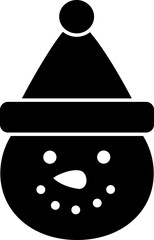winter snowman head silhouette vector Isolated.
Simple shape snowman face silhouette clipart.
Transparent background.svg.