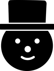 winter snowman head silhouette vector Isolated.
Simple shape snowman face silhouette clipart.
Transparent background.svg.
