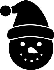 winter snowman head silhouette vector Isolated.
Simple shape snowman face silhouette clipart.
Transparent background.svg.