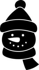 winter snowman head silhouette vector Isolated.
Simple shape snowman face silhouette clipart.
Transparent background.svg.