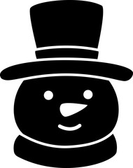 winter snowman head silhouette vector Isolated.
Simple shape snowman face silhouette clipart.
Transparent background.svg.