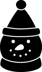 winter snowman head silhouette vector Isolated.
Simple shape snowman face silhouette clipart.
Transparent background.svg.