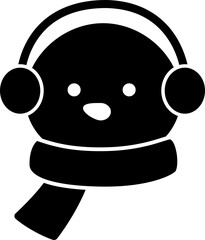 winter snowman head silhouette vector Isolated.
Simple shape snowman face silhouette clipart.
Transparent background.svg.
