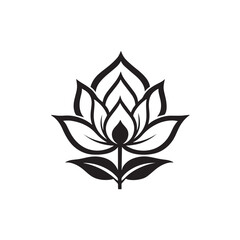 Minimalist water lily or lotus logo icon