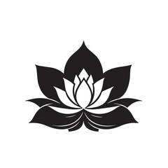 Minimalist water lily or lotus logo icon