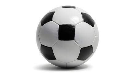 Obraz premium Classic Black and White Soccer Ball Isolated on White Background for Sports and Competition