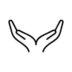 Cupped hands outline icon open palms up