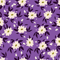 Obraz premium Ditsy Flowers Seamless Pattern. Fashionable print for textiles, wallpaper and packaging. 