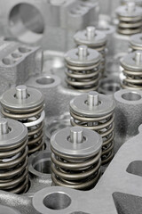 Cylinder head of an internal combustion engine with the cover removed