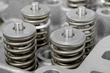 Cylinder head of an internal combustion engine with the cover removed