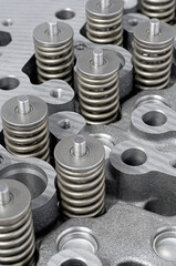 Cylinder head of an internal combustion engine with the cover removed