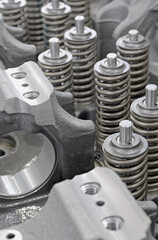Cylinder head of an internal combustion engine with the cover removed