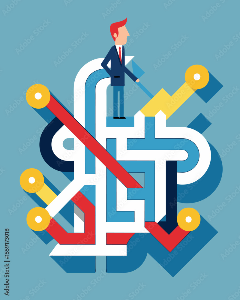 Poster each new junction in the maze presents a difficult decision adding to the persons mental exhaustion 