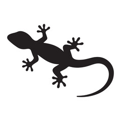 Reptile Silhouette Vector with Detailed Scales and Tail Design