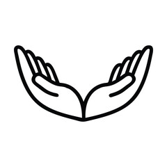 Open cupped hands icon gesture symbol