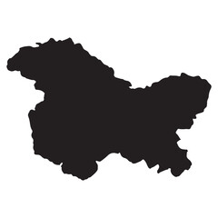 Obraz premium Minimalist Kashmir Country Silhouette Vector in Black and White