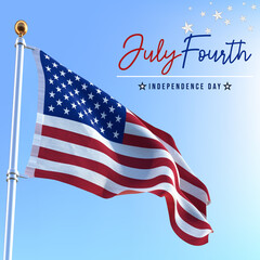 Celebrating 4th of July Vector illustration,
Independence Day, commonly known as the Fourth of July, is a federal holiday in the United States.