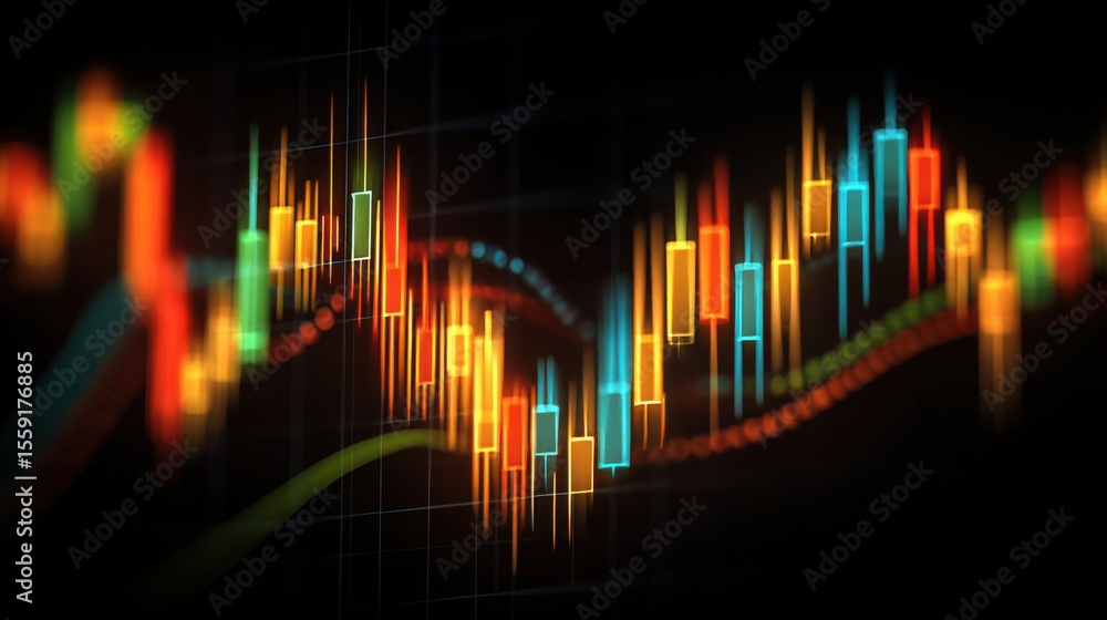 Poster a colorful graph with many different colored lines. the graph is in black and white. the colors of t