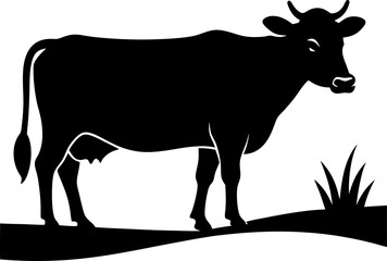 cow on a white background