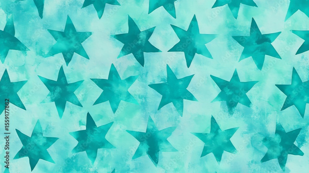 Aufkleber a single large rectangle, teal star pattern fill lines spaced evenly, outline only pattern, no fill,