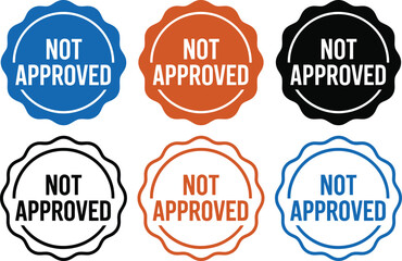 Obraz premium Not approved stamp vector set rejection denied sign disapproval graphic asset