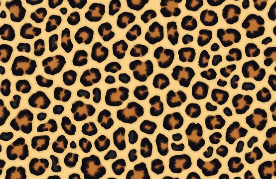 Seamless leopard skin pattern. Cheetah print background. Stylish animal texture for fashion design textile wallpaper or fabric. Safari theme illustration. Wild cat spots background.