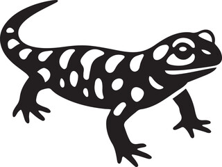 Minimalist salamander art in black and white, Simple amphibian drawing for decor