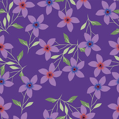 multicolor exotic hand drawn floral seamless pattern