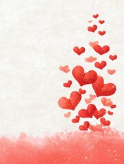 Falling Hearts on a Pastel Background