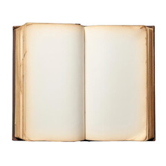 Blank Canvas: An open old book awaits your story, its blank page a symbol of opportunity, creativity, and fresh beginning.