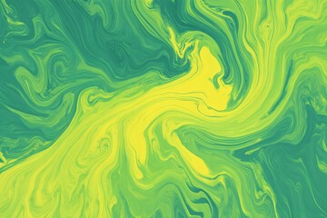 Fototapeta premium Abstract Liquid Painting Flowing Green and Yellow