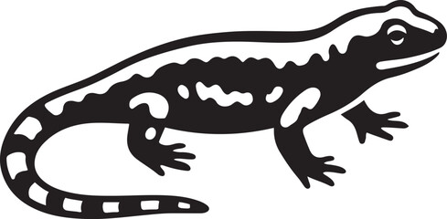 Spotted salamander line drawing vector art, Minimal nature themed animal graphic