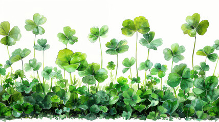 A clover field for St. Patrick's Day isolated on white background.png