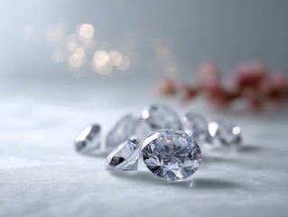 Radiant Diamonds on a Light Marble Surface