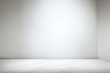 Fototapeta premium Empty White Marble Tabletop Studio Scene