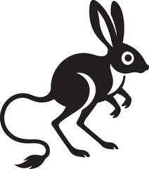 Obraz premium Jerboa logo minimal vector style, Clean rodent illustration for modern branding
