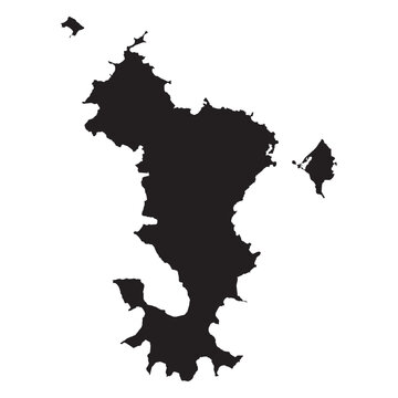 Political and geographical map of Mayotte with islands, borders, roads, coastline, and administrative detail

