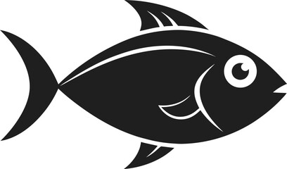 Obraz premium Simple black fish silhouette design suitable for various aquatic related themes and concepts